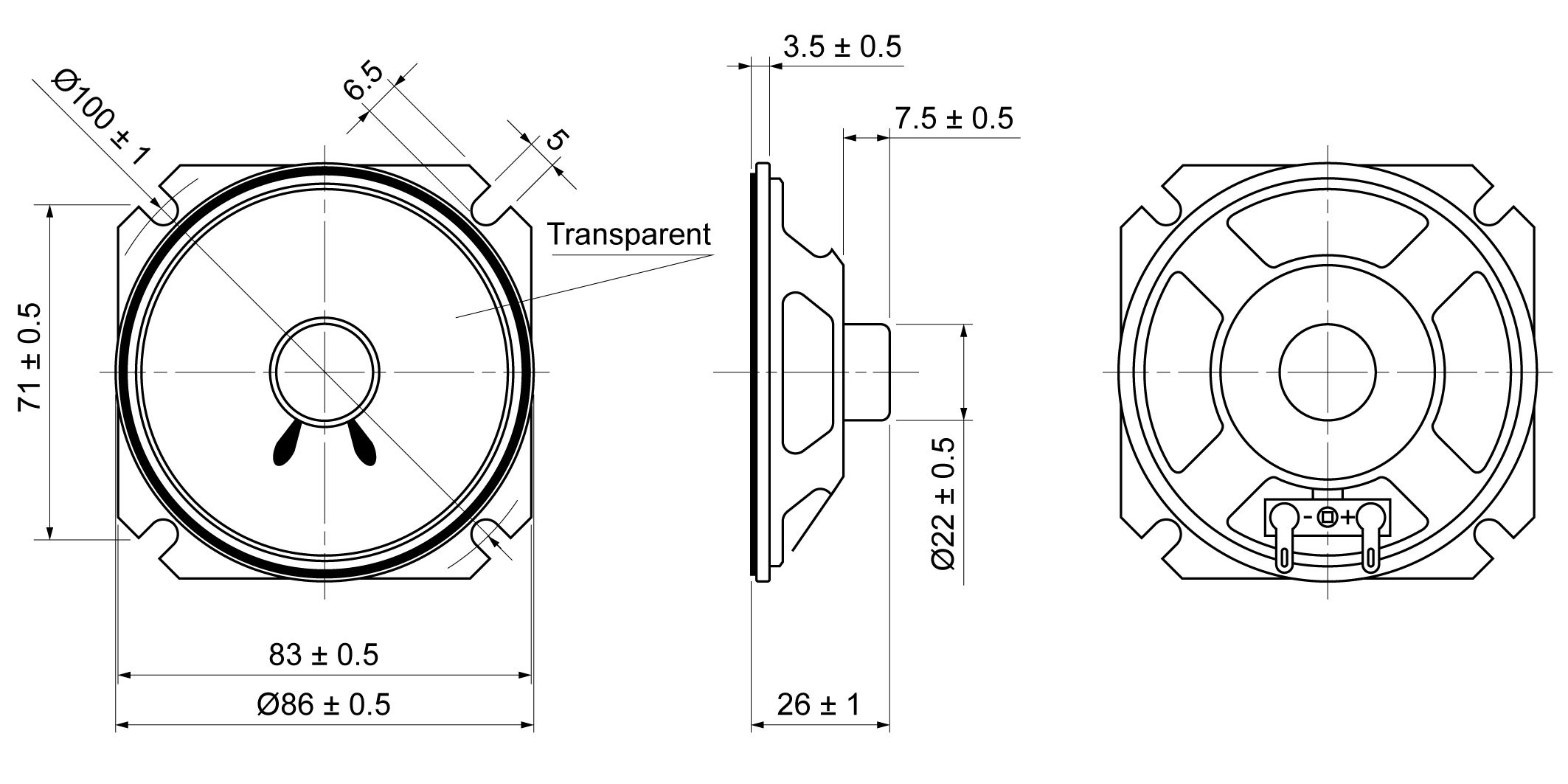 MI87TSK-26H3.0W8 Mechanical Drawing